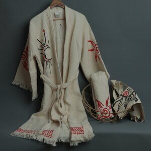 ICONIUM SUN MOON PRINTED MUSLIN KIMONO SET